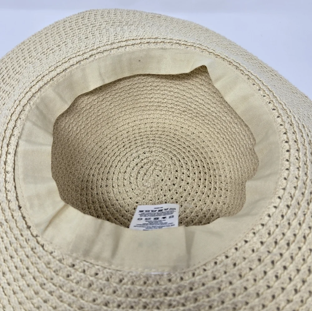 LANDS' END NATURAL CREAM OVERSIZE ADJUSTABLE SUN HAT CAP WOMEN OS VACATION BEACH